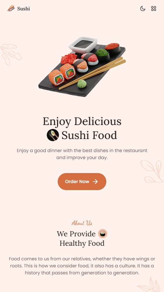 Sushi Zen Mobile View
